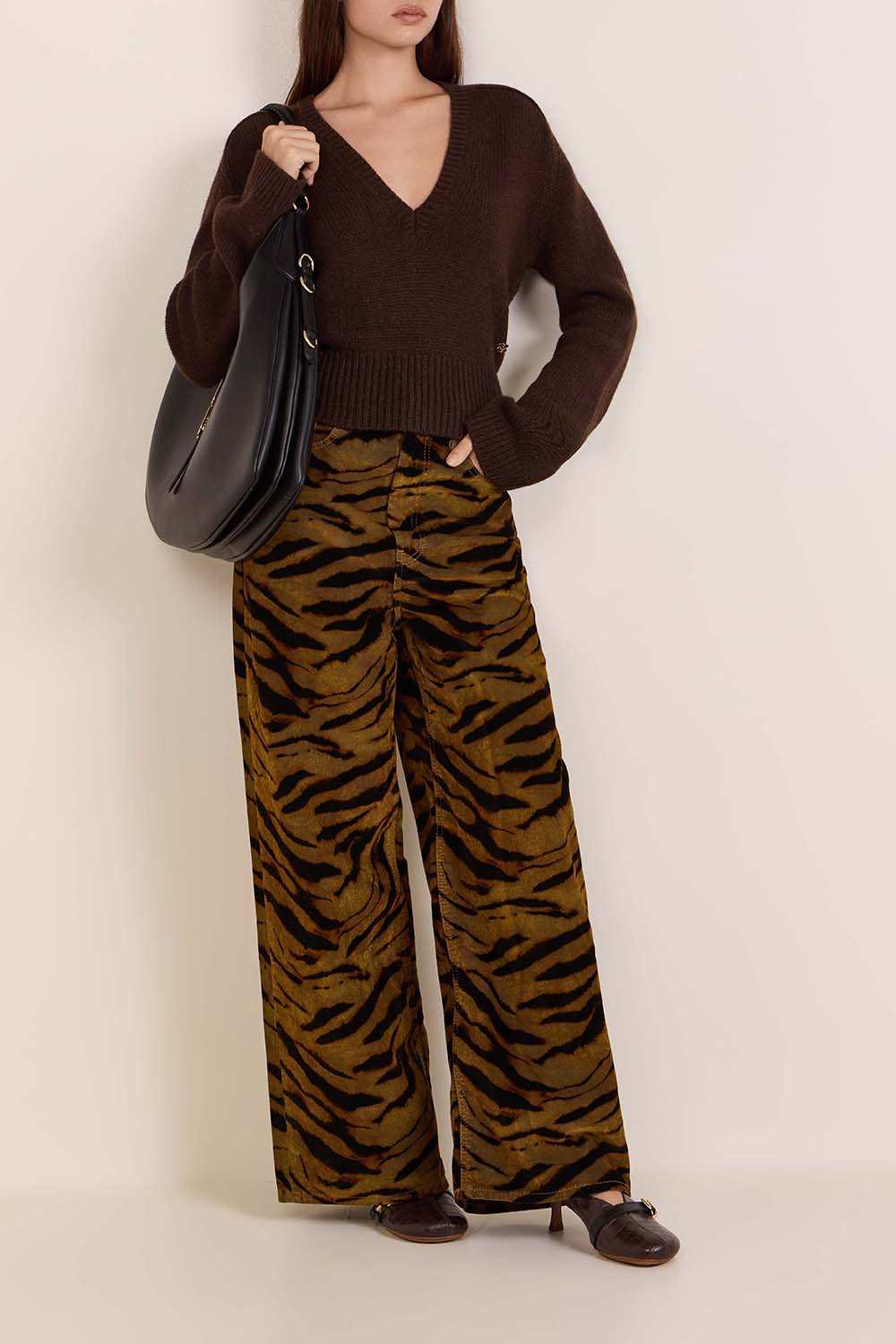 מכנסי ג'ינס בהדפס טייגר פלוק